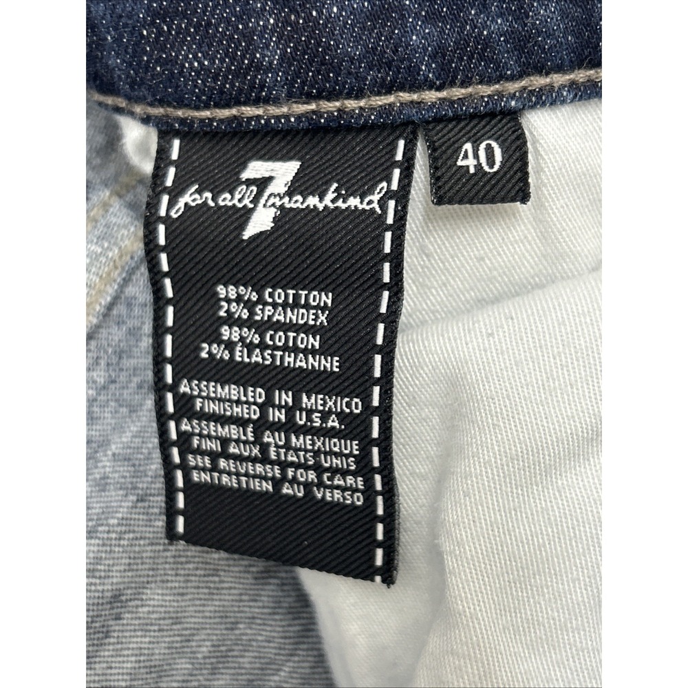 7 For All Mankind Austyn Straight Leg Jeans Dark Wash Men Size 40x32 Stretch - Picture 4 of 10